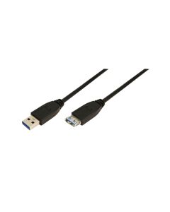 LogiLink USB 3.0 cable USB-A/M to USB-A/F Black 2m CU0042