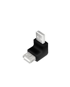 LogiLink USB 2.0 adapter USB-A/M to A/F 90° Angled Black AU0025