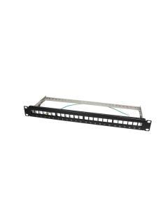 LogiLink 19 Patch Panel 24 Keystone modules 1 U unequipped Black ACT107