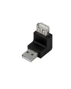 LogiLink USB 2.0 Adapter USB-A/M to A/F 270° Angled Black AU0027