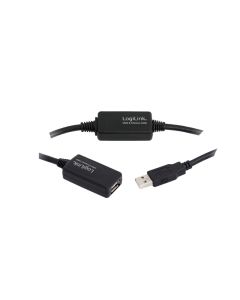 LogiLink USB 2.0 Cable USB-A/M to USB-A/F amplifier 20m Black UA0146