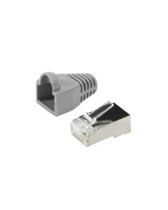 LogiLink RJ45 Modular Plug Cat.5e Shielded set of 100 Gray Grommet MP0011