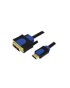 LogiLink HDMI Cable A/M to DVI/M 1080p bidirect Black/Blue 10m CHB3110
