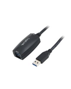 LogiLink USB 3.0 cable USB-A/M to USB-A/F amplifier 5m Sblack UA0127
