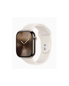 Apple Watch S10 Or Titane 46mm GPS+Cell Sports Starlight M/L (MWYY3QF/A)