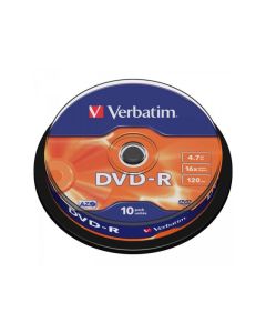 Pack de 10 DVD-R 4.7GB Verbatim 16x Cakebox 43523