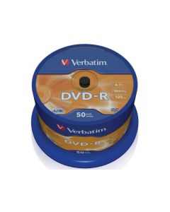 Pack de 50 DVD-R 4.7GB Verbatim 16x Cakebox 43548
