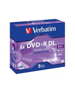 Pack de 5 DVD+R 8.5GB Verbatim 8x JC 43541