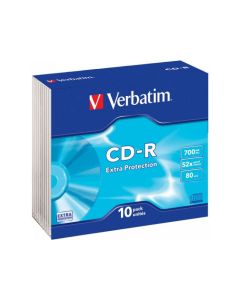Pack de 10 CD-R 80 Verbatim 52x EP  Slim Case 43415