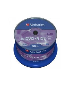 DVD+R 8.5GB Verbatim 8x DL Mattsilver SF 50 CB 43758