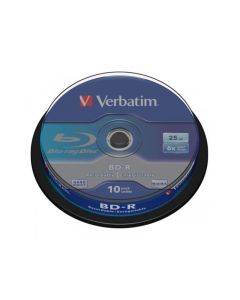 Pack de 10 BD-R 25GB Verbatim 6x 43742 Cakebox