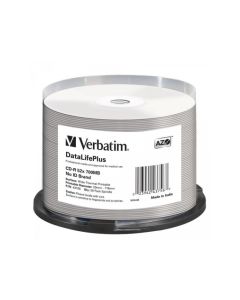 CD-R 80 Verbatim 52x DLP Thermo white Full Surface 50er Cakebox 43756 -04