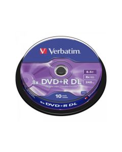 Pack de 10 DVD+R 8.5GB Verbatim 8x DL CB 43666